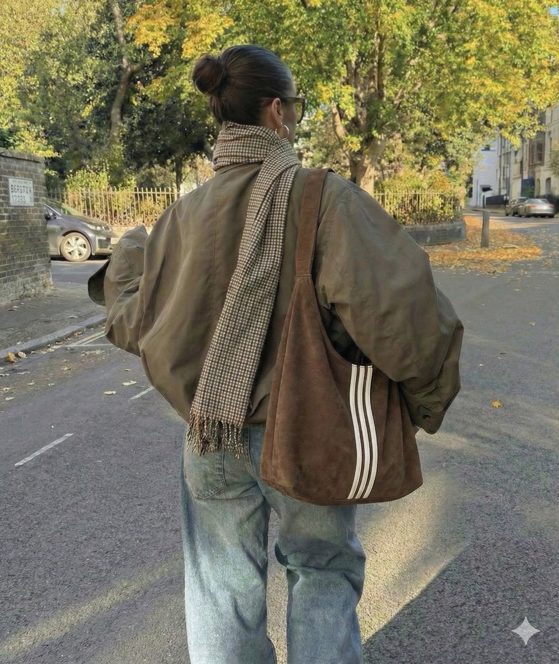 Gestreepte Schoudertas