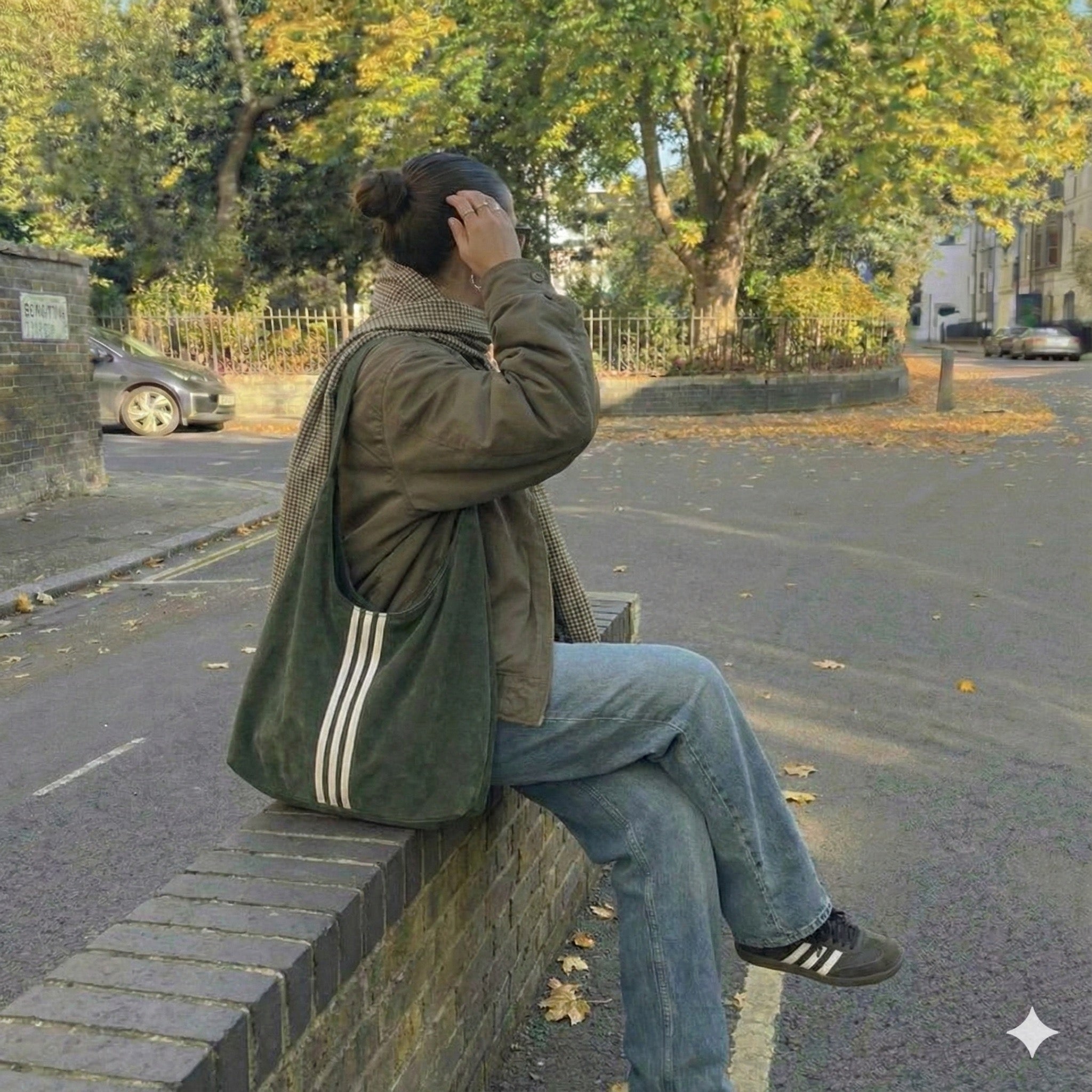 Gestreepte Schoudertas