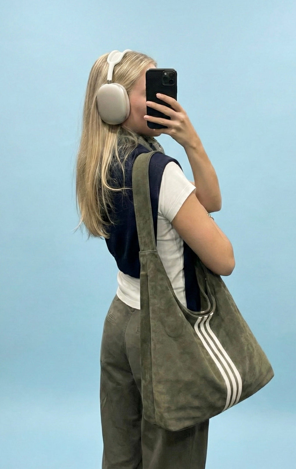 Gestreepte Schoudertas