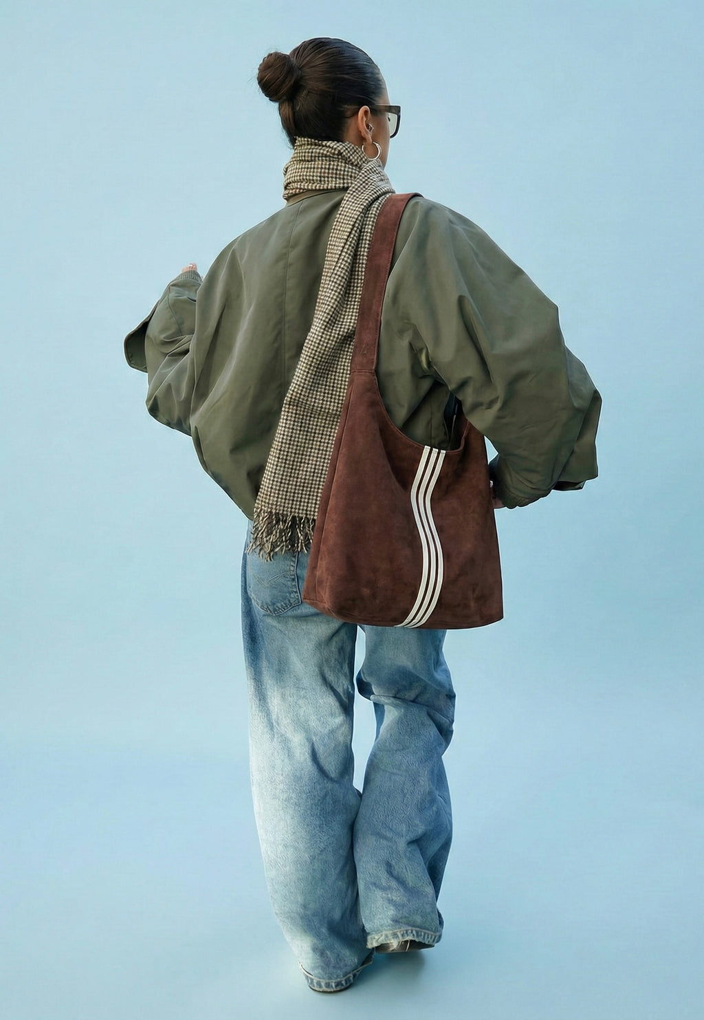 Gestreepte Schoudertas